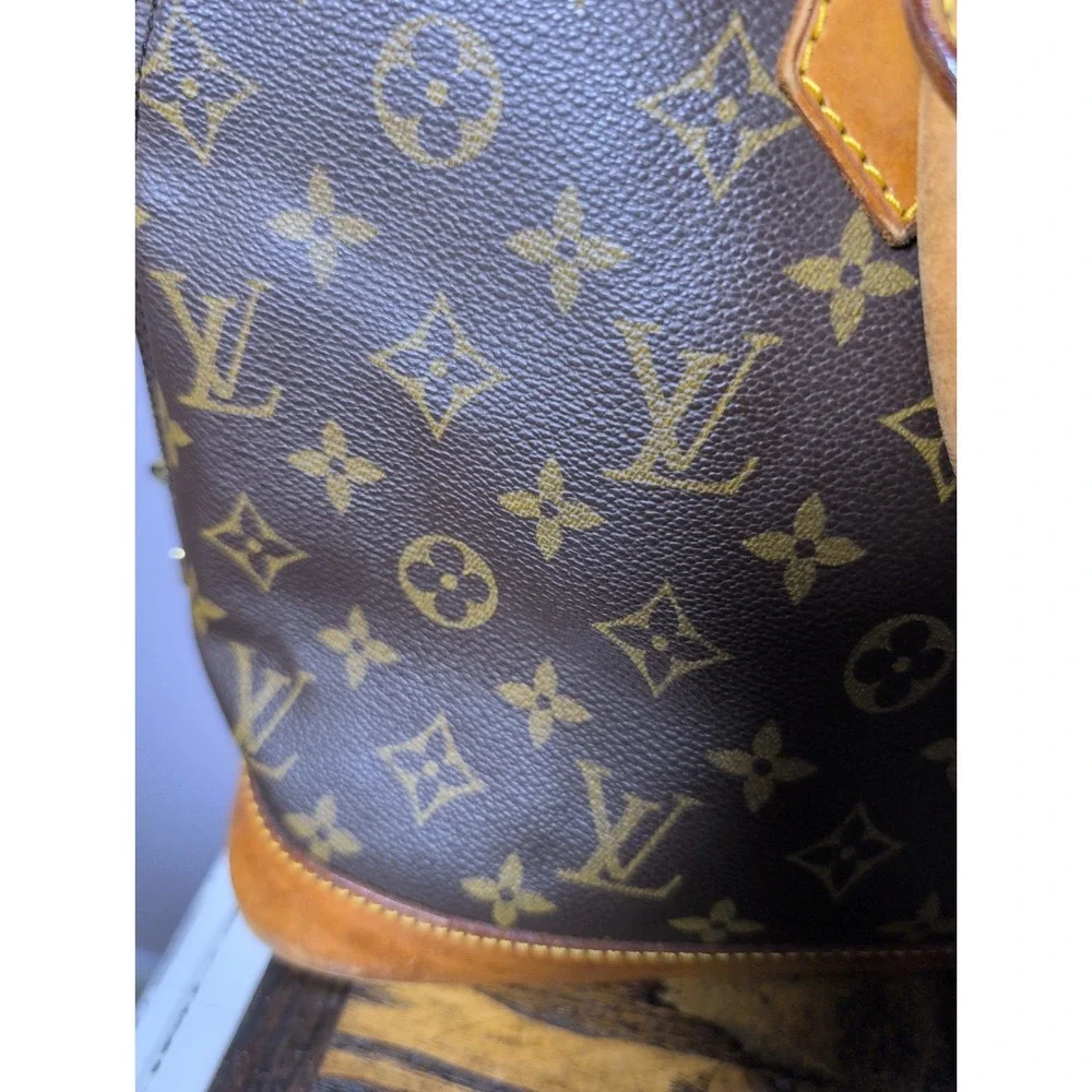 Louis Vuitton Alma PM Monogram Canvas Leather Vintage Bag‎ Brown Vintage